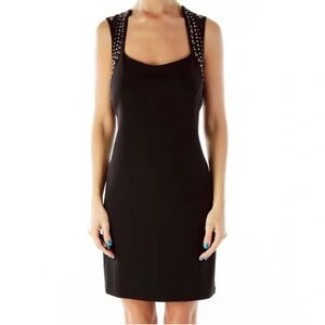 Rock & Republic Womens Dress XS Black Studded Sleeveless Scoop Neck LBD Y2K